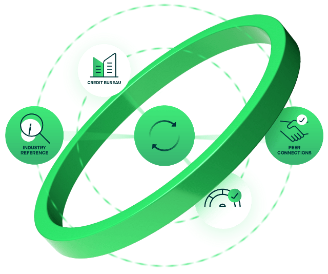 Graphic: Rings connecting different sources of credit information