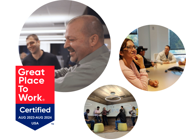 Great Place to Work Certified USA Badge with employee images