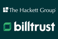 Logos of Hackett and Billtrust to promote webinar