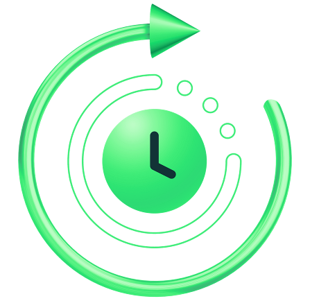 Illustration with clock and arrow