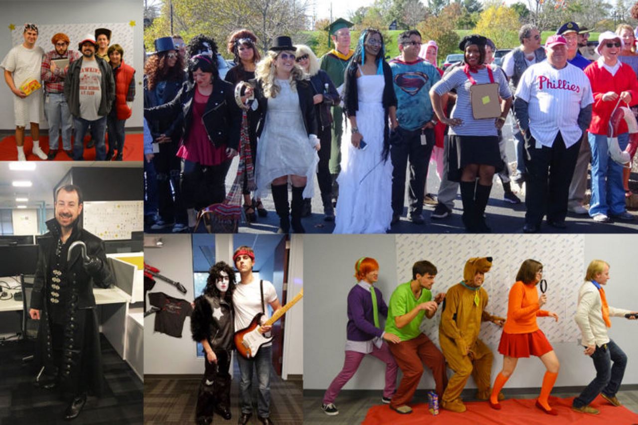 Billtrust employees dressed in costumes for Halloween