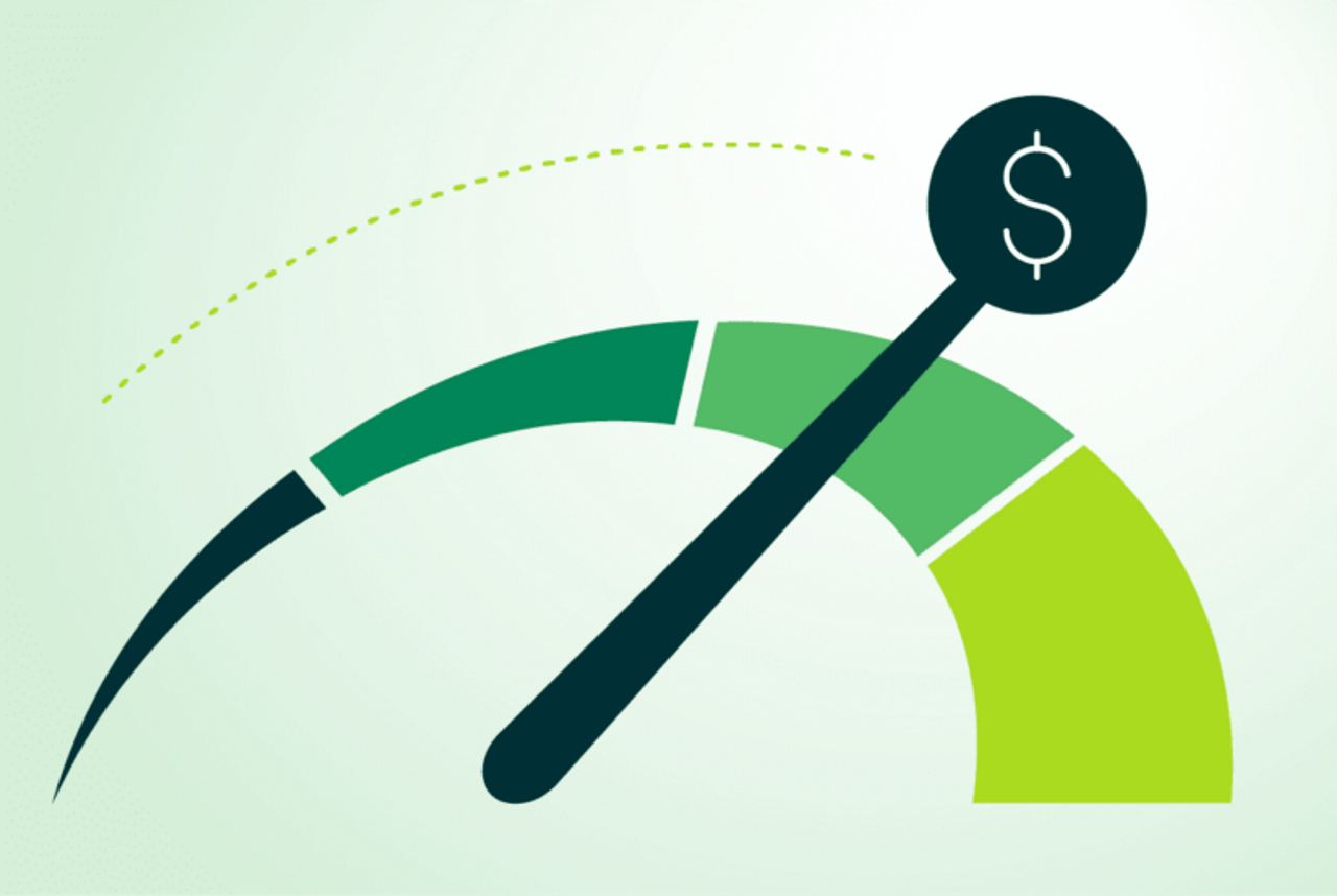 abstracte illustratie van financiële meter