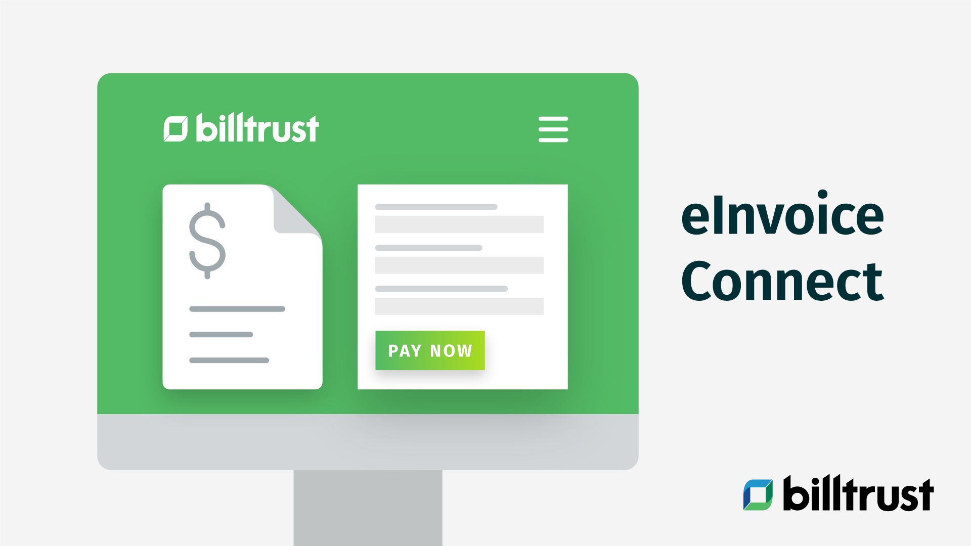 abstract illustration of computer screen with digital showing invoices on eInvoice Connect