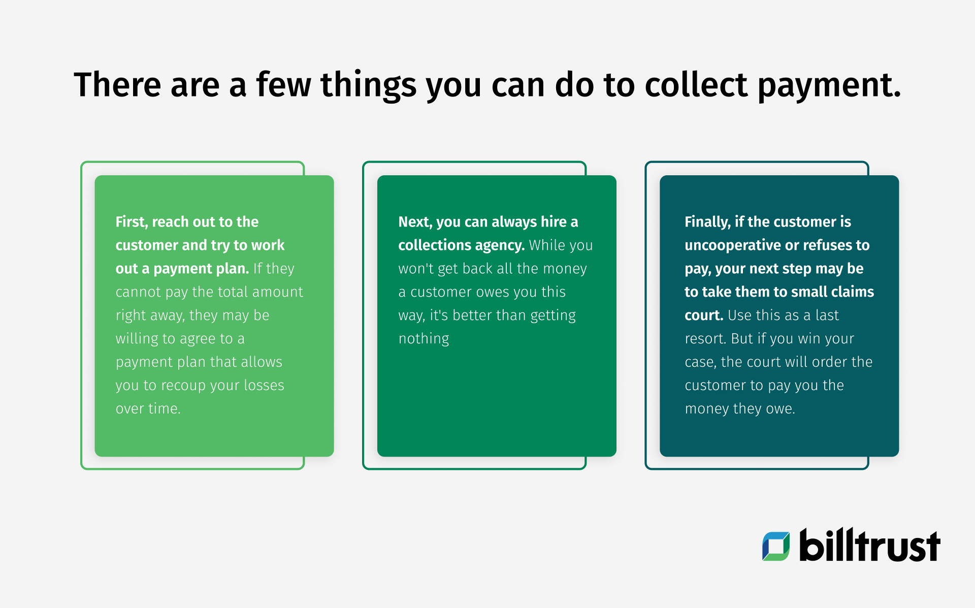 what you can do to collect payment graphic