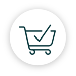 shopping cart with checkmark icon