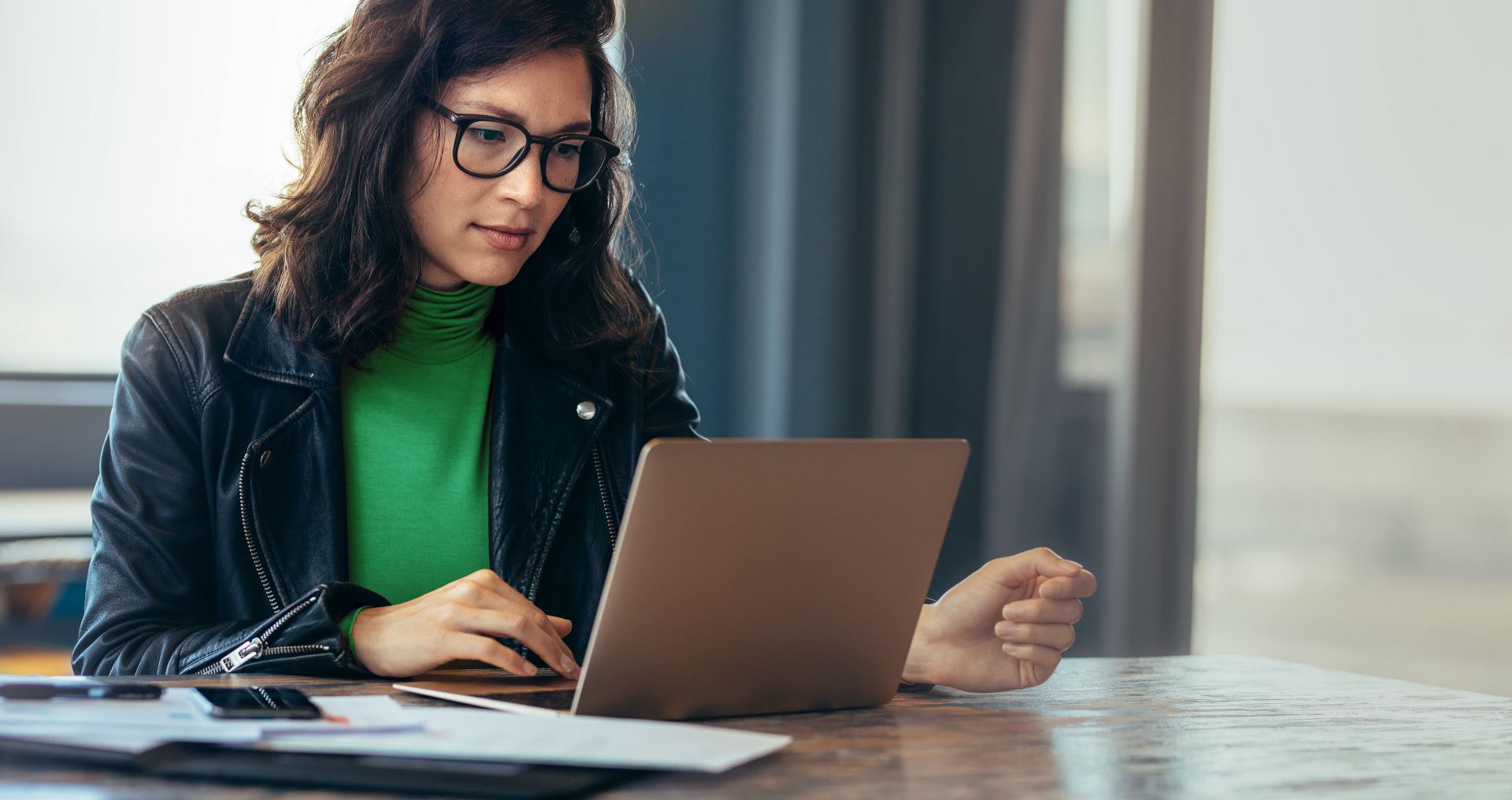 woman working on a laptop