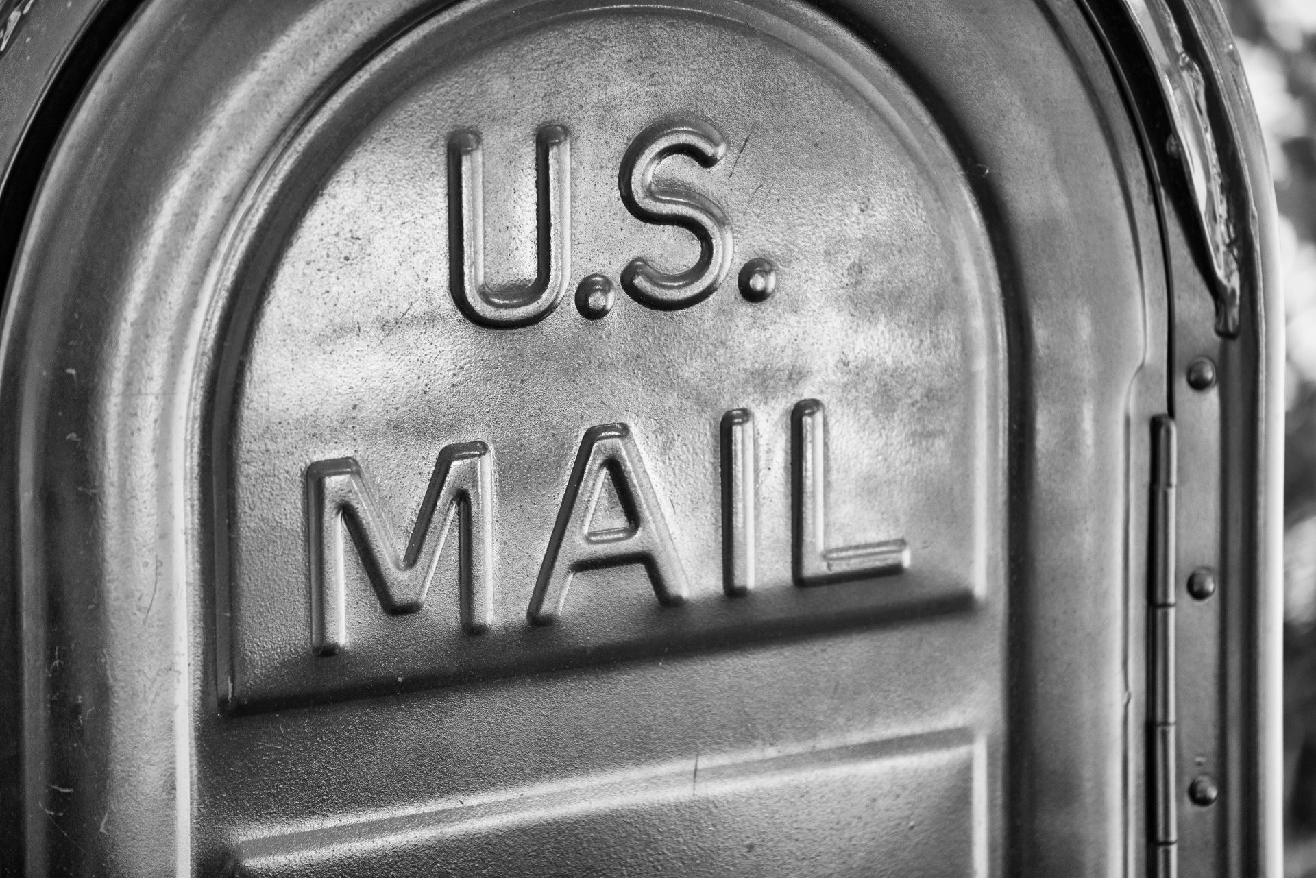 close up of a U.S. mail postal box