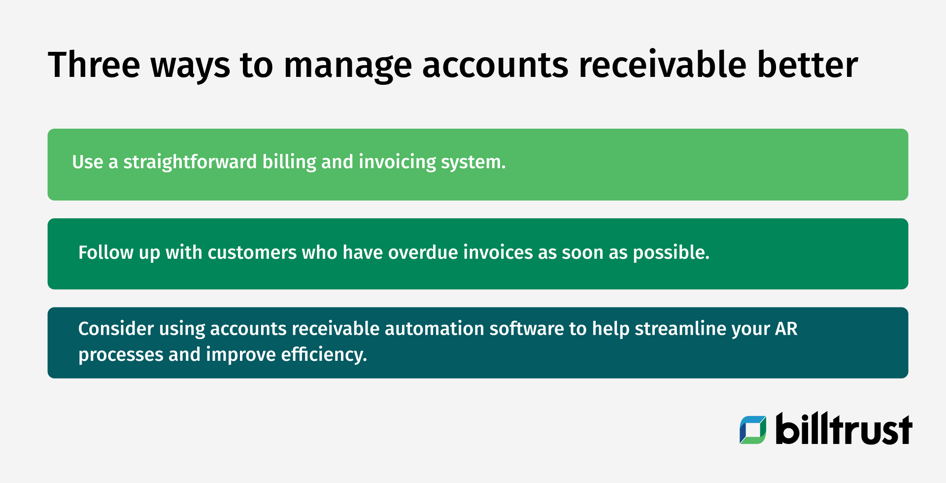 three ways to manage accounts receivable better graphic