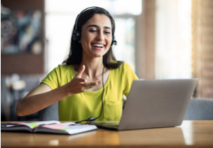Woman Virtually Onboarding on Computer