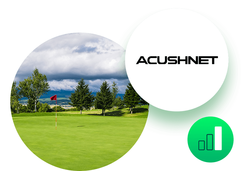 Parcours de golf avec logo Acushnet