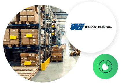 Warehouse with Werner Electric logo