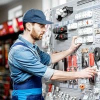 Electrician browsing electrical parts