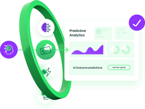 Transformative AI and analytics interface illustration