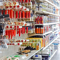 paint supply at retail store
