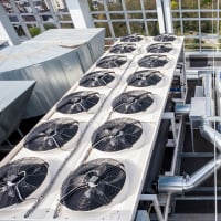 HVAC system on rooftop