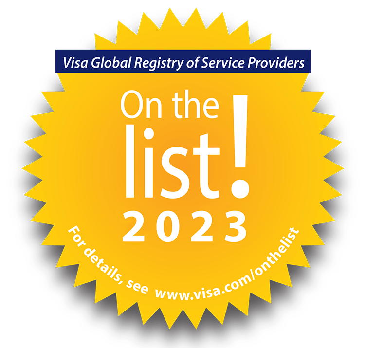 Badge van het wereldwijde Visa-register met dienstverleners