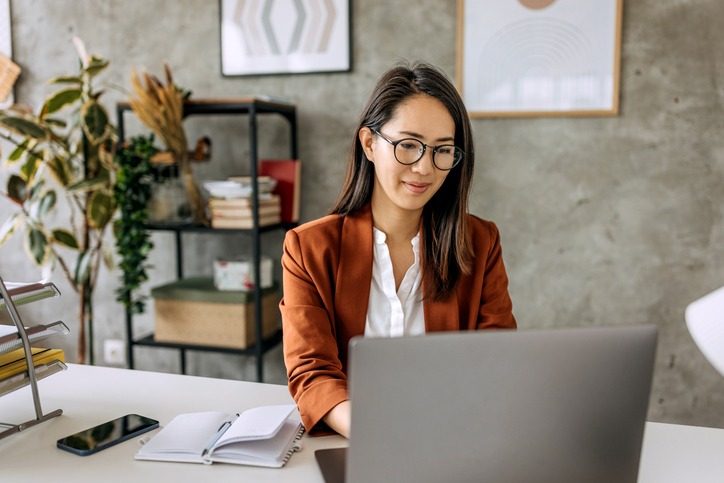 Businesswoman working from home office