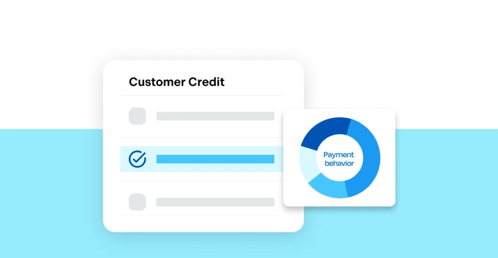 Graphic representing customer credit and payment behavior