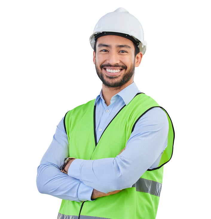 Man in hardhat and safety vest