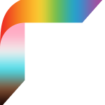 Decoratieve, gestileerde afbeelding met een reeks regenboogkleuren