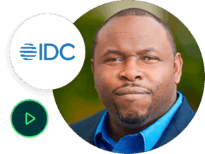 Cash in on change: Mastering AR trends for success webinar image with IDC logo and research director headshot
