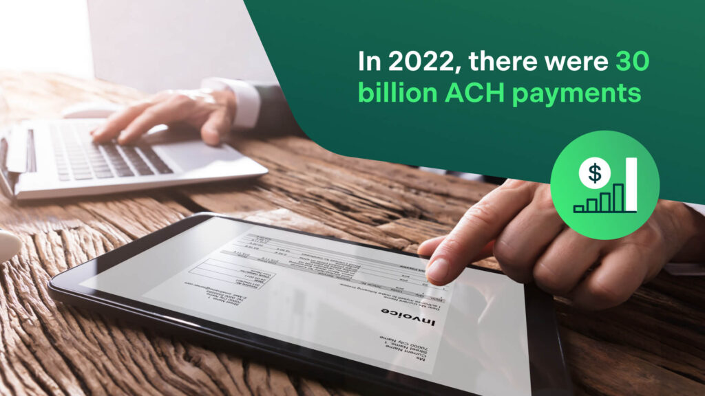 Grapphic depicting In 2022, there were 30 billion ACH payments