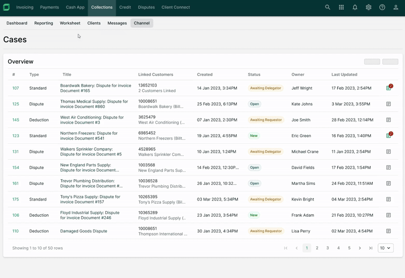 Animation showing Disputes Portal functionality