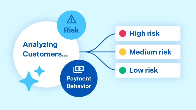 ai categorization of customers into procedures based on risk level and payment history
