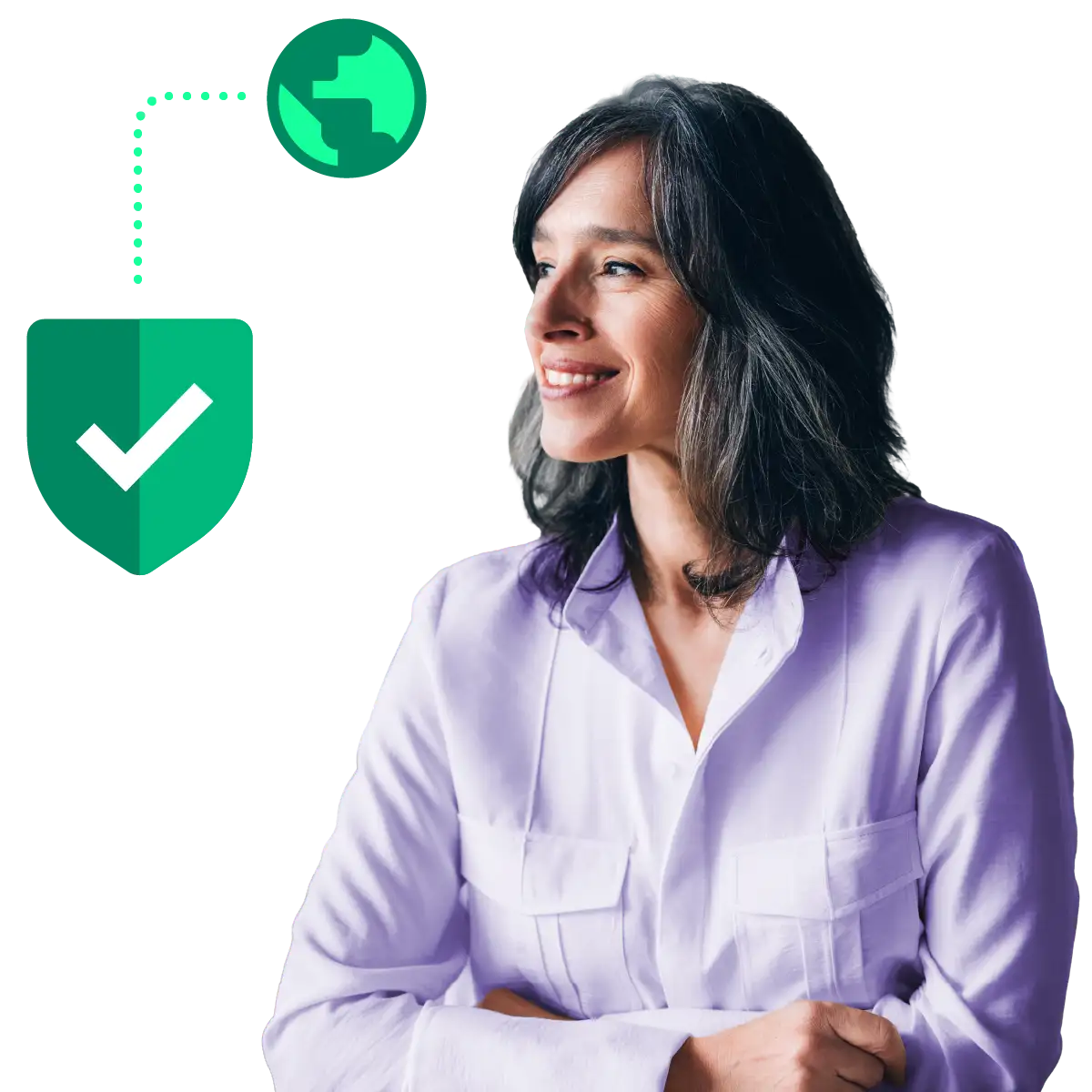 Woman looking at security imagery