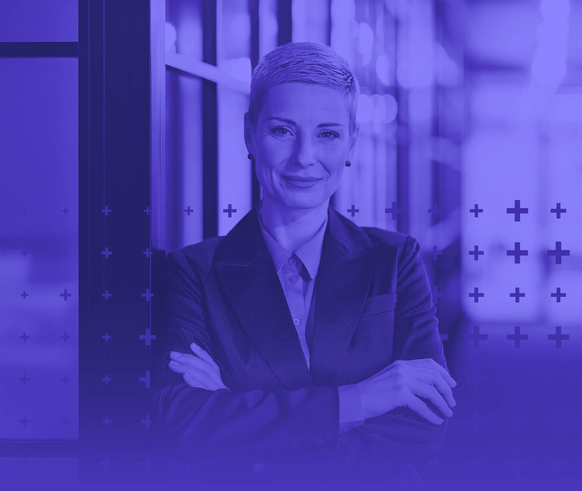 Smart businesswoman posing for camera