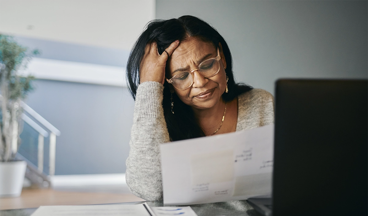 Stressed Mature Woman working