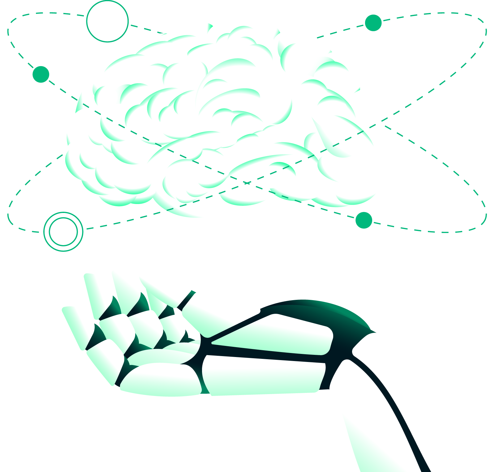 Robot hand holding knowledge