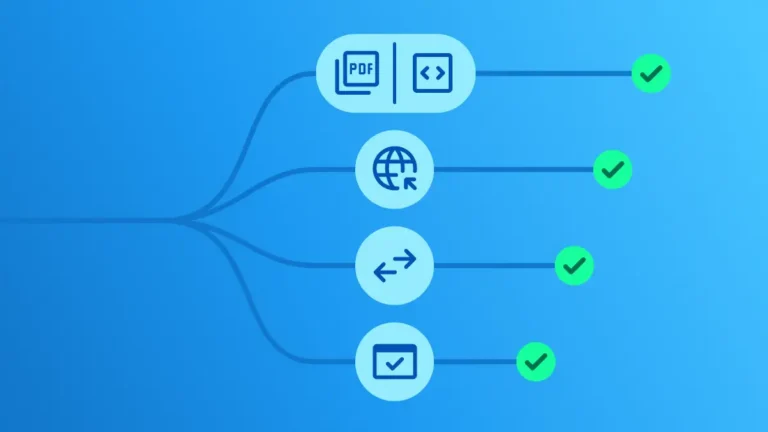 Channel delivery methods connected by lines ending with checkmarks