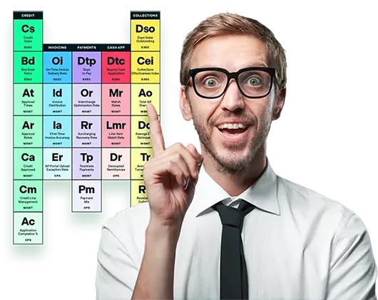 nerdy finance professional looking at periodic table