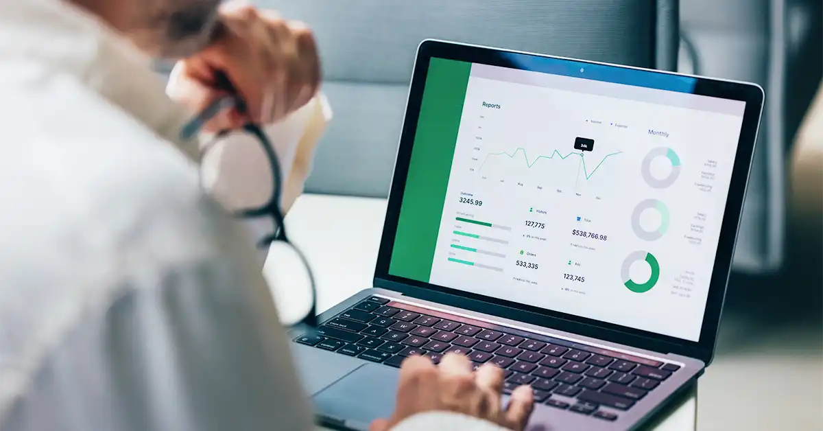 Man working on finance dashboard