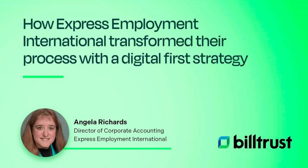A thumbnail for a video to Learn how the director of corporate accounting of Express Employment International transformed the staffing company’s AR with automated solutions.
