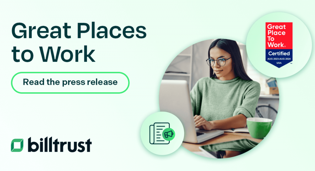 A thumbnail for the press release about Billtrust being "Great Places to Work" certified