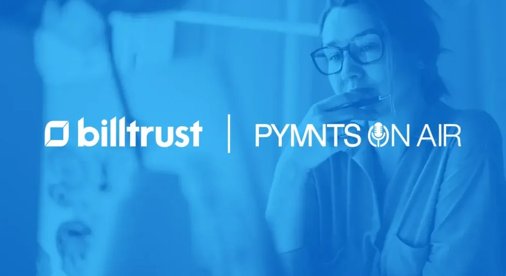 payments on air logo and billtrust logo with women in background