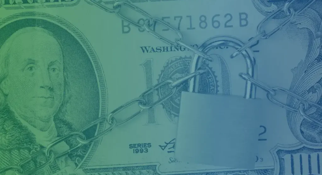 cash with lock acting as trapped cash